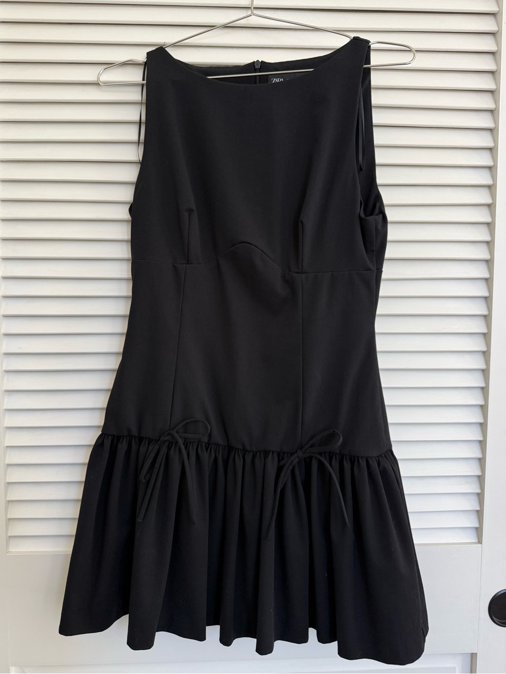 Zara Black Sleeveless Mini Dress with Bows — Size M - Picture 3 of 9